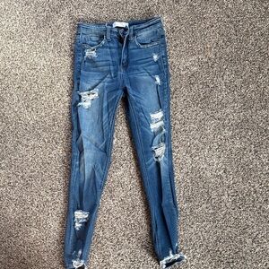Women's Vervet Distressed Skinny Jeans - Blue Size 25